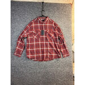 Steve's Jeans Big & Tall Mens 3X Burnt Orange Plaid Flannel Shirt SWXW36MH3O NEW